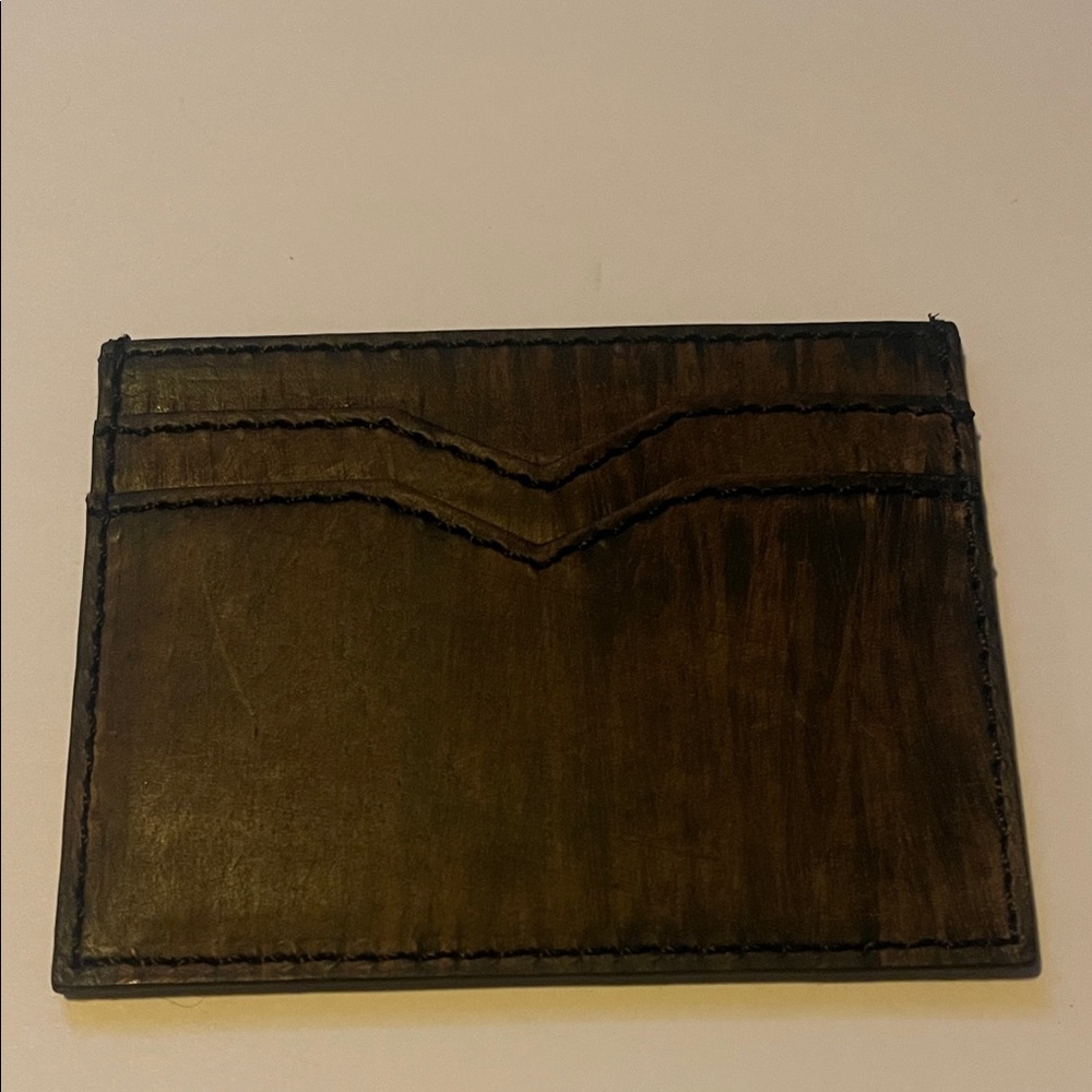 Minimal Leather Card Holder - Brown